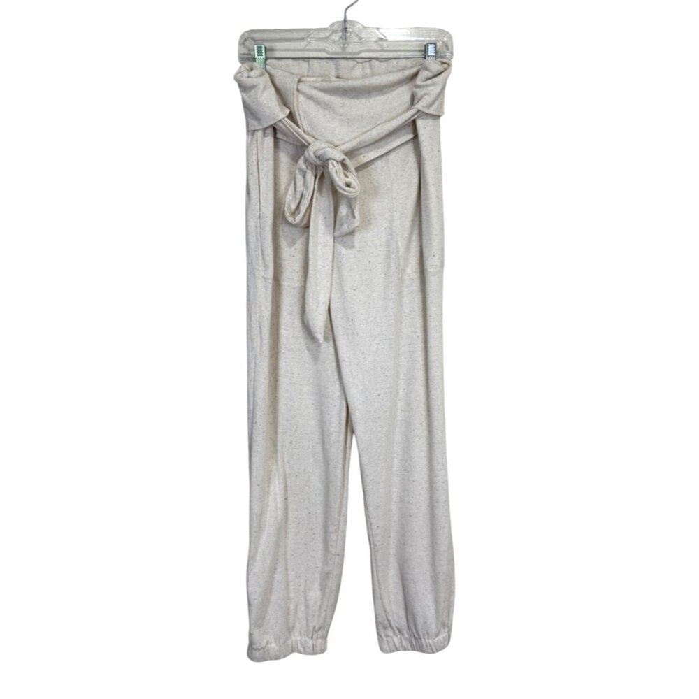 Free People Beach Womens Size L Jogger Beige Tie-Waist Lounge Pants